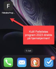 Hvordan legge til Felleslistas program rett på hjem-skjermen til iPhone